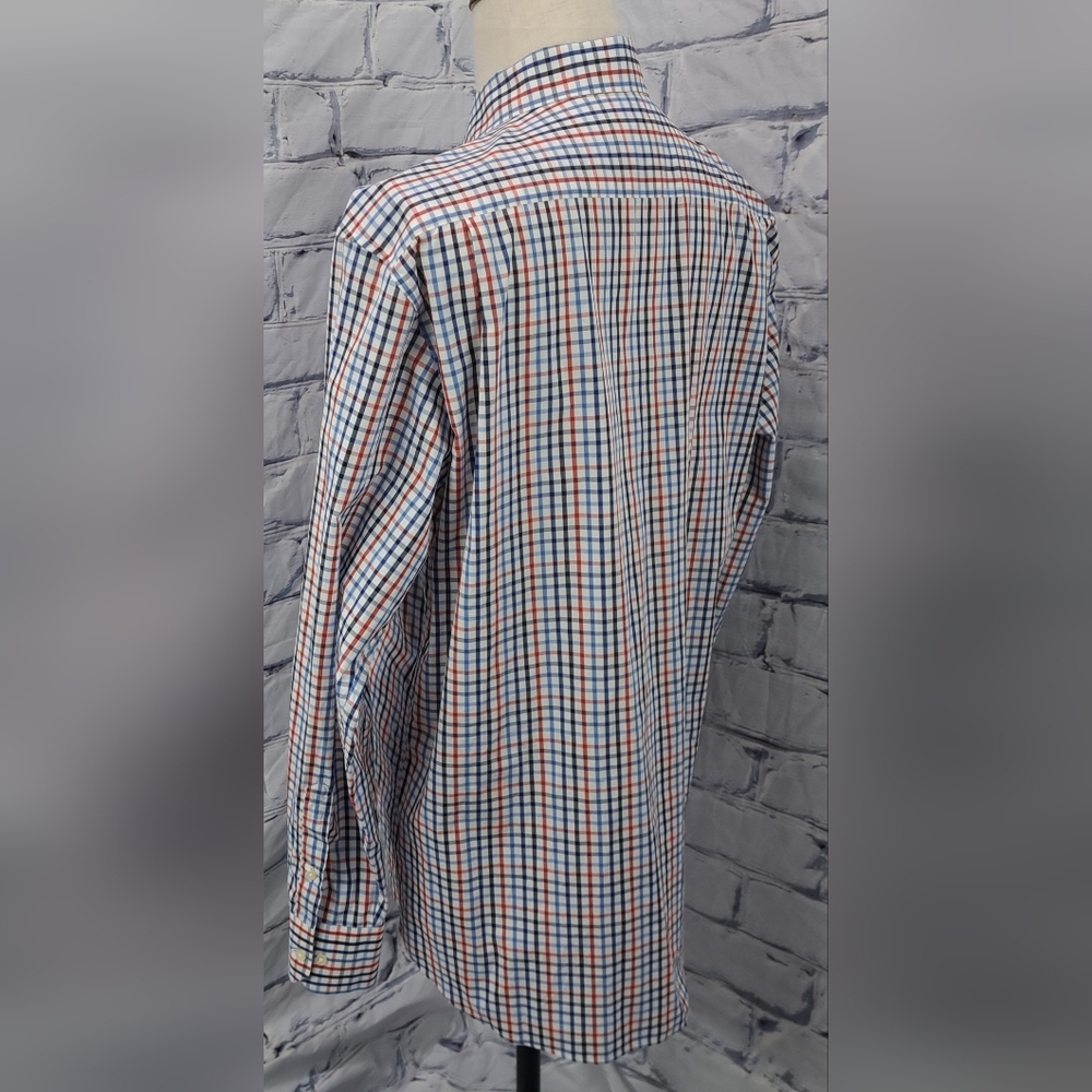 Barbour Men's Button Down Shirt Red Blue Check Bowburn Large - Picture 12 of 16